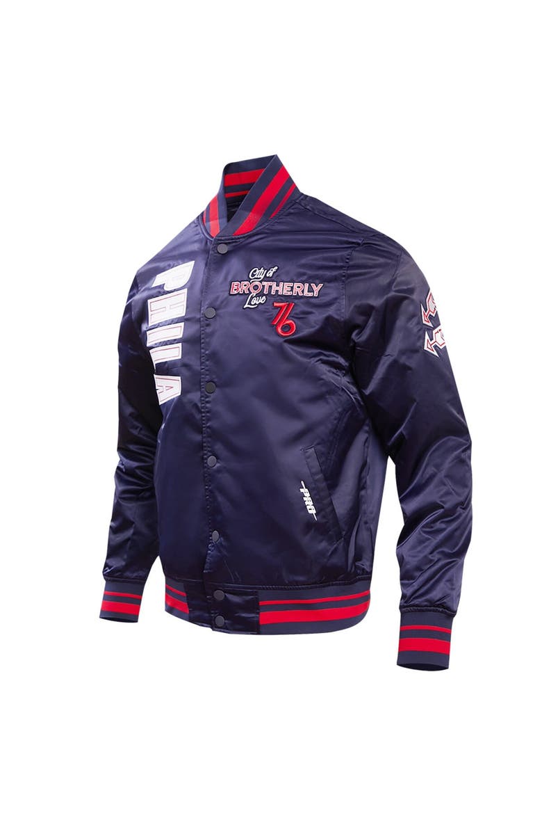 PRO STANDARD Men's Pro Standard Navy Philadelphia 76ers 2023/24 City Edition Satin Full-Snap Jacket, Alternate, color, Navy