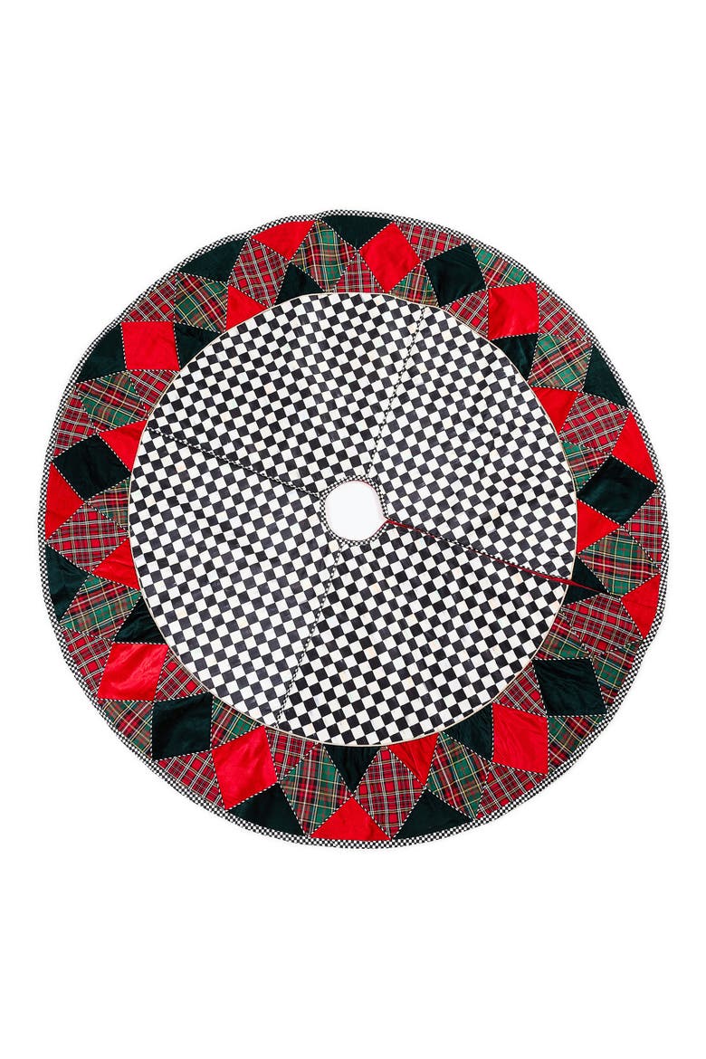 Mix Check Tree Skirt, Main, color, RED