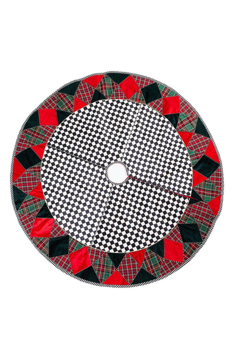 MACKENZIE CHILDS Mix Check Tree Skirt, Main, color, Red