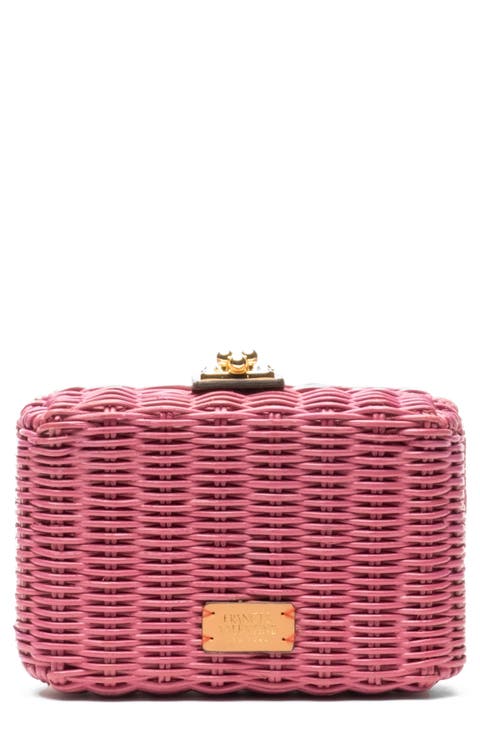 Paige Wicker Box Clutch