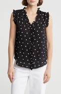 T Tahari Ruffle Sleeveless Top