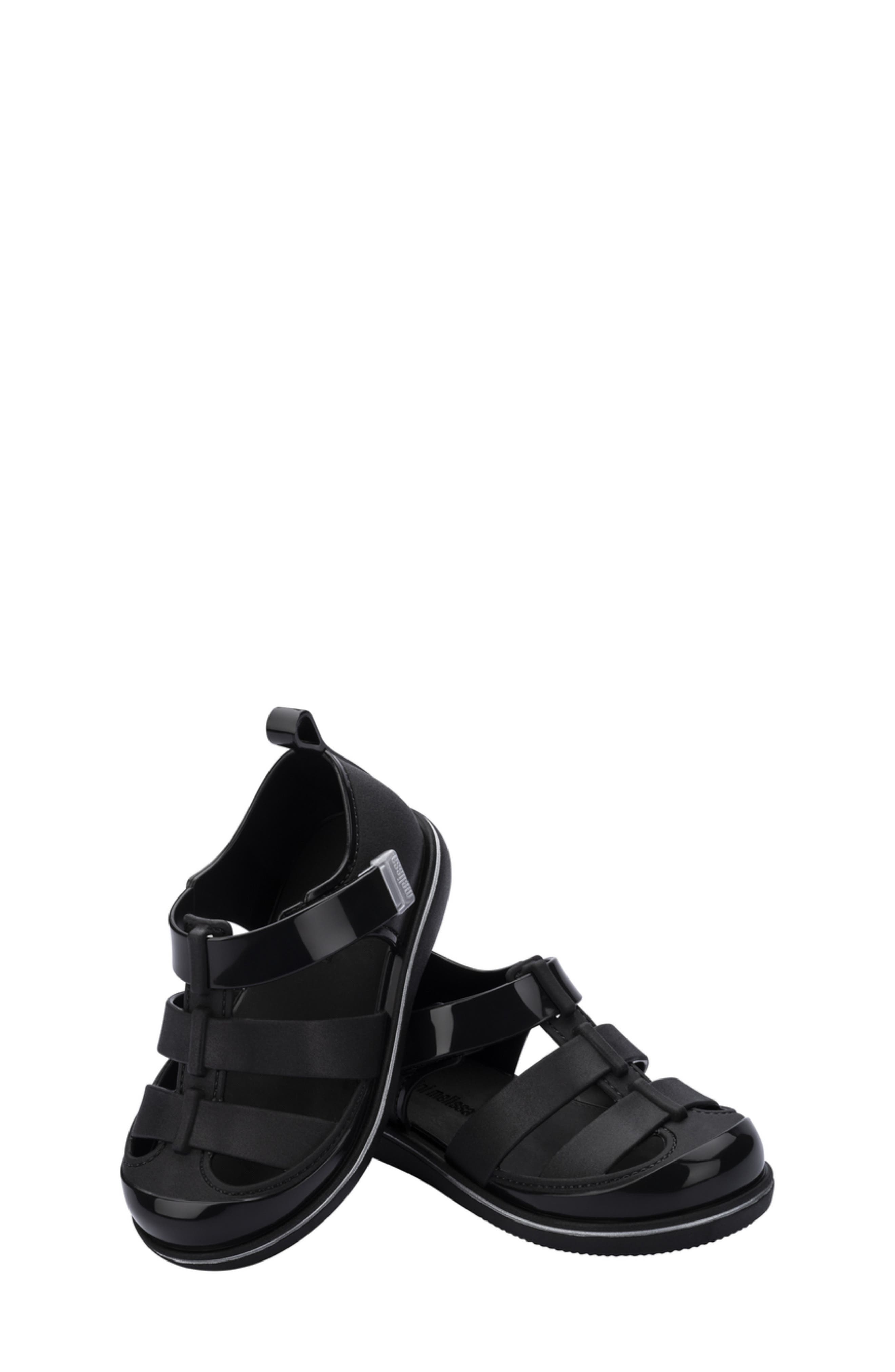 Mini Melissa Kids' Smash Jelly Sandal, Alternate, color, Black