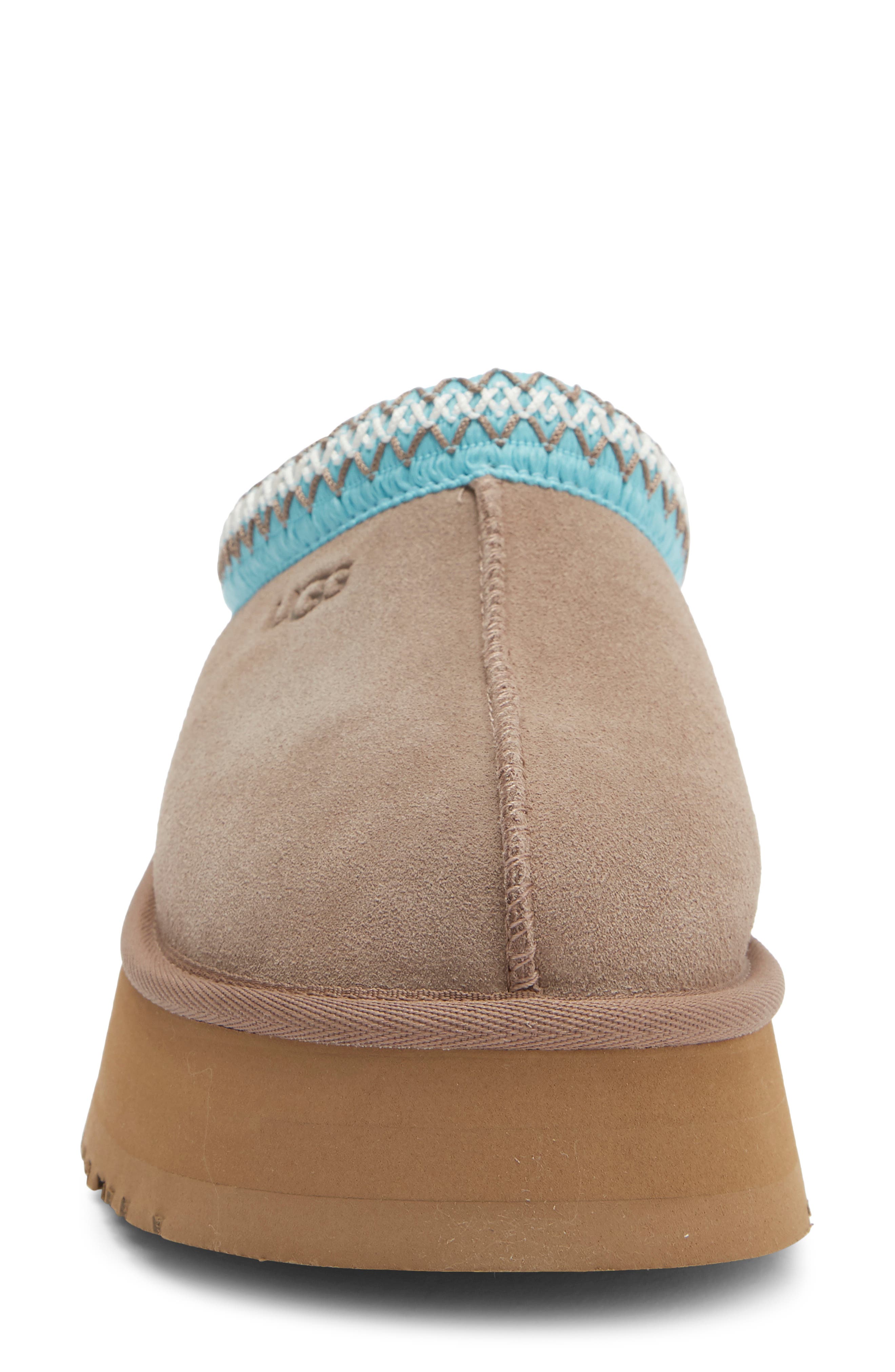 Tazz II Genuine Shearling Lined Platform Slipper, Alternate, color, CARIBOU / SAPPHIRE ICE