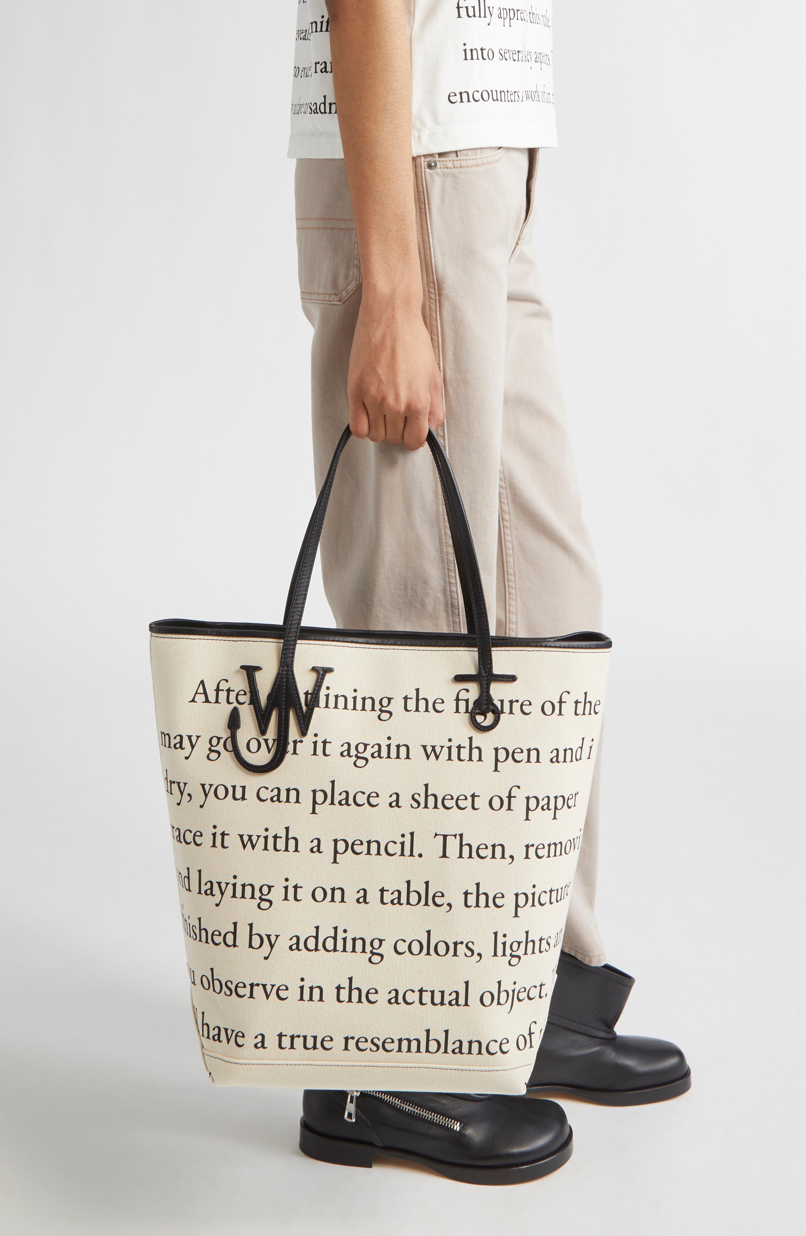 JW Anderson Tall Anchor Canvas Tote, Alternate, color, 