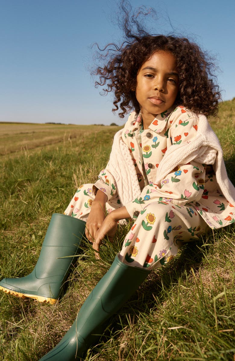 Mini Boden Kids
 Floral Pleat Front Jeans, Alternate, color, Ivory Sunflower Garden