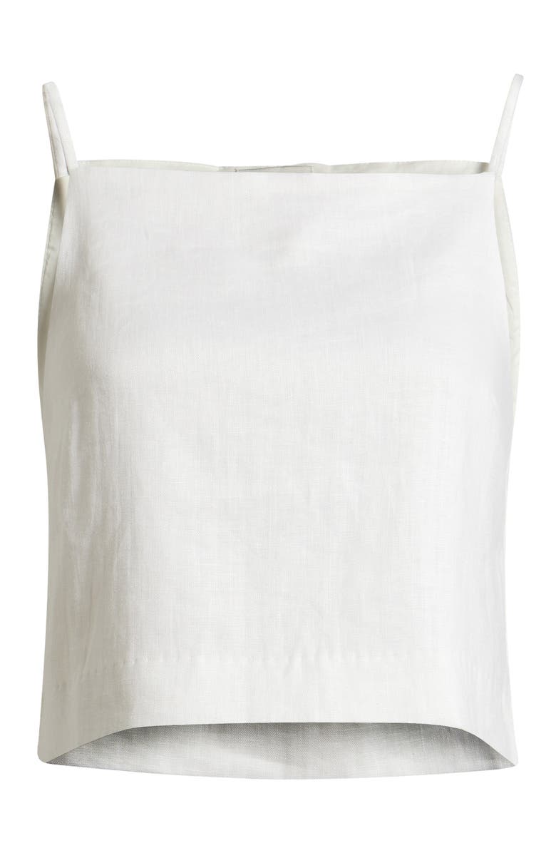 Reformation Kerri Linen Crop Tank, Main, color, White