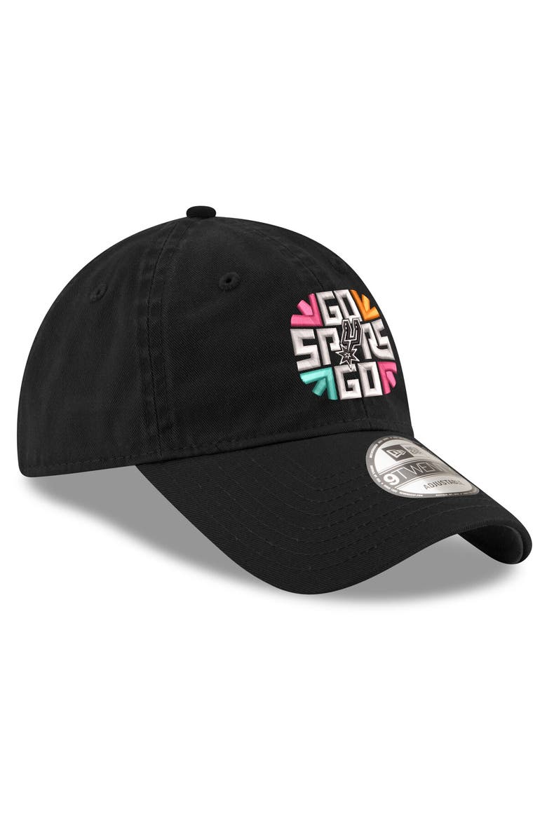 Men's New Era  Black San Antonio Spurs Slogan 9TWENTY Adjustable Hat, Alternate, color, Black