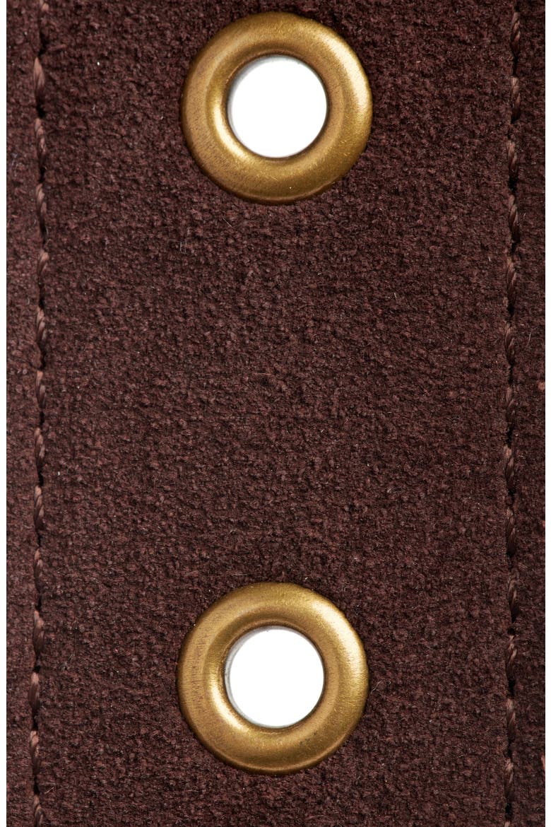Grommet Leather Belt, Alternate, color, ESPRESSO SUEDE