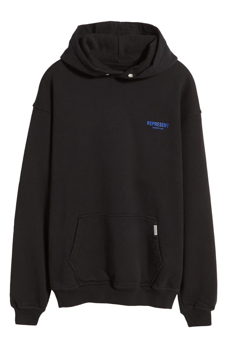Represent Owners' Club Cotton Graphic Hoodie, Alternate, color, Black/ Cobalt