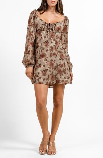 Beivy Sweetheart Jacquard Minidress In Brown