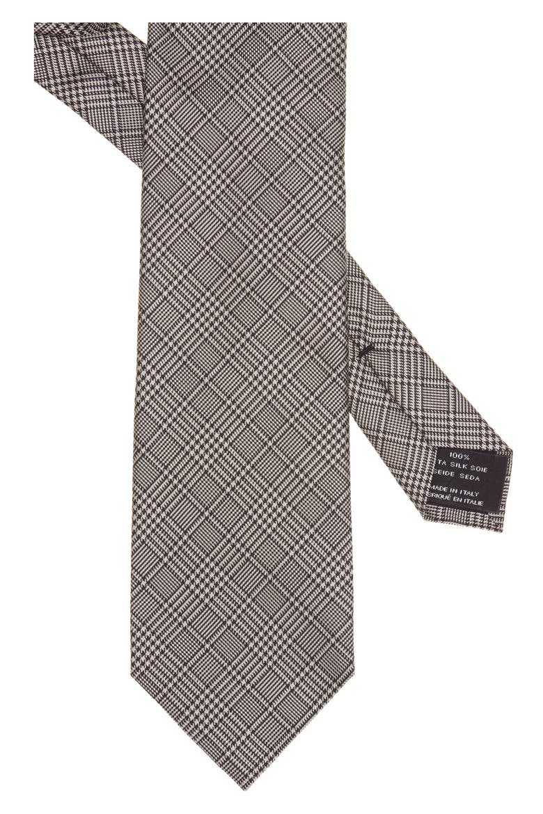 Prince of Wales Check Silk Tie, Alternate, color, BEIGE MULTI
