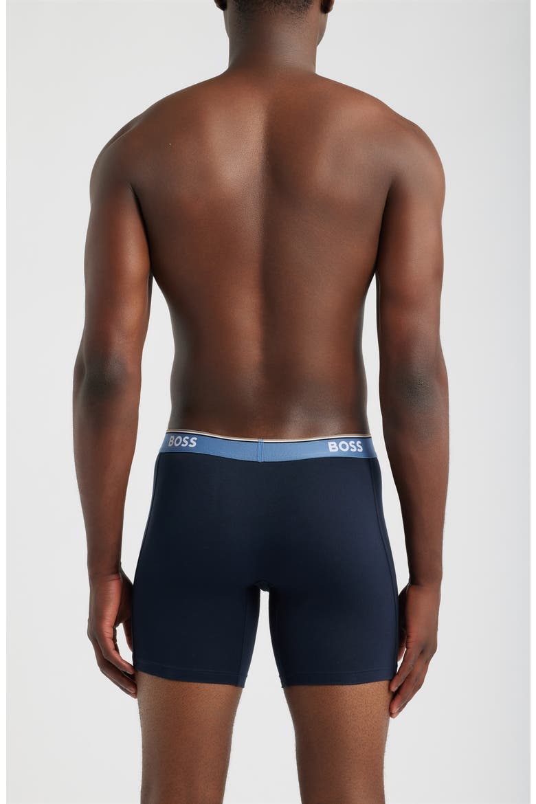 3-Pack Power Stretch Cotton Long Boxer Briefs, Alternate, color, NAVY