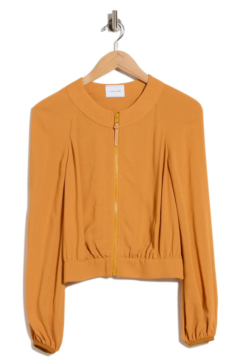 Zip Front Cropped Top, Alternate, color, SAFFRON