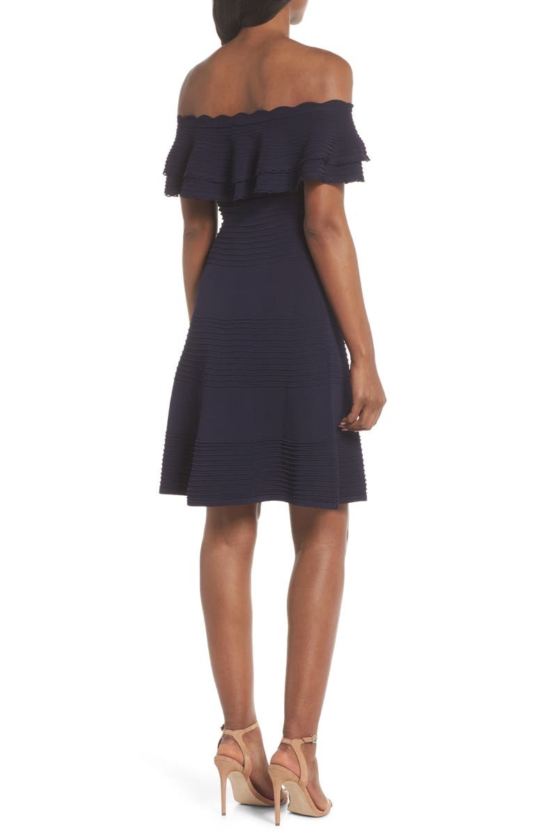 Eliza J Off the Shoulder Fit & Flare Dress, Alternate, color,