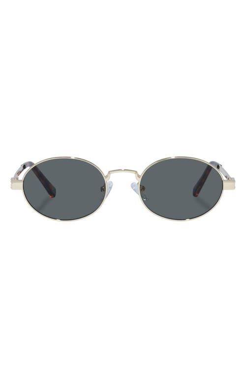 Le Specs Poseidon Deux 52mm Oval Sunglasses In Gold/grey