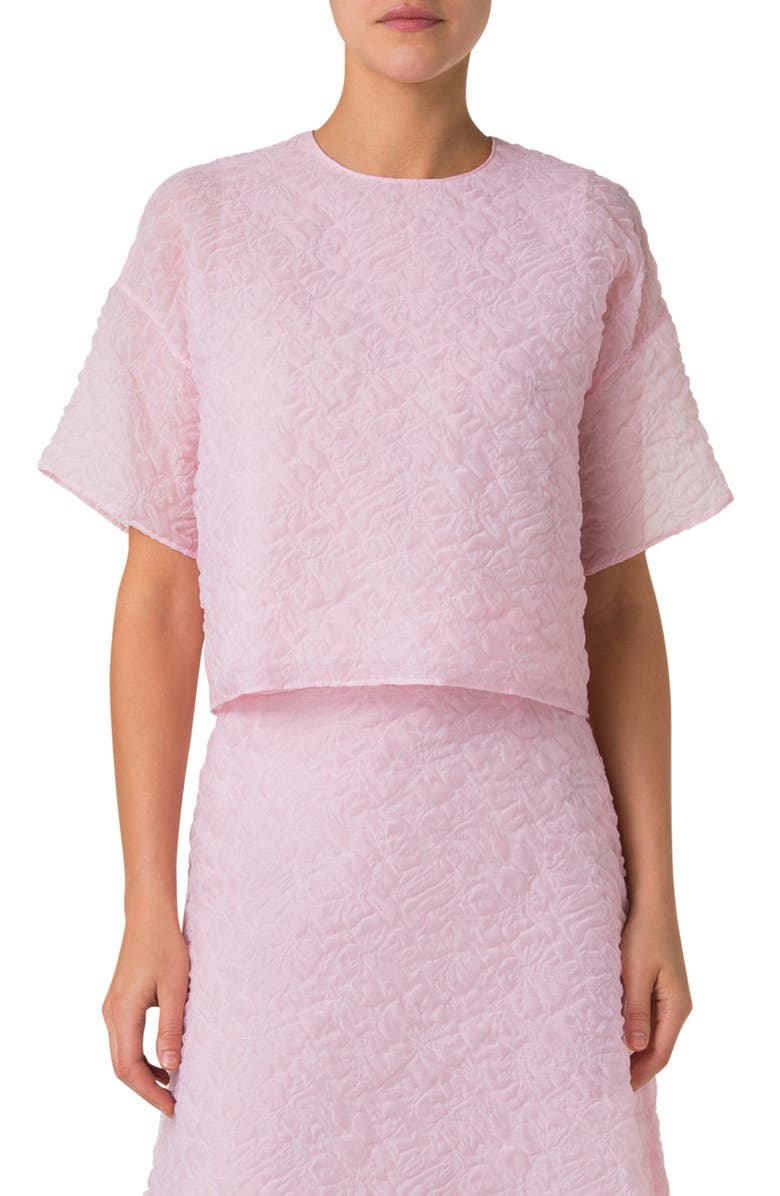 Akris Techno Organza Boxy Top, Main, color, 
