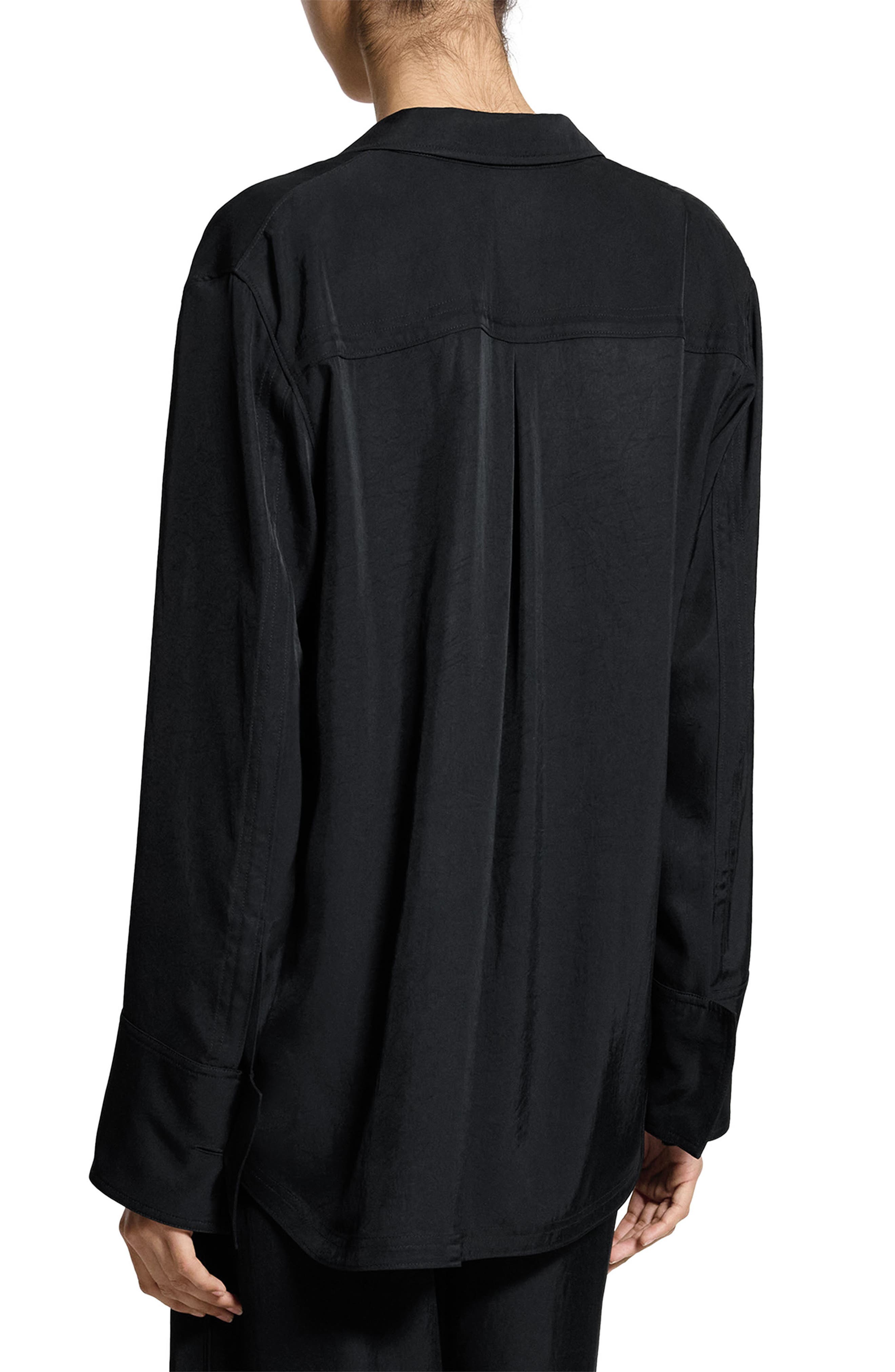 Washed Twill One-Button Blazer Shirt - image 2