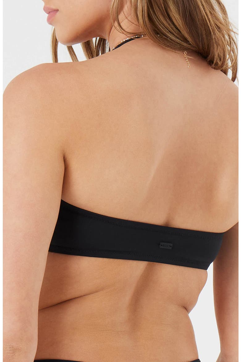 Beach Classics Ring Bandeau Bikini Top, Alternate, color, ANTHRACITE