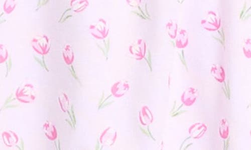 Kissy Kissy Rose Print Ruffle Pima Cotton Romper In Pink