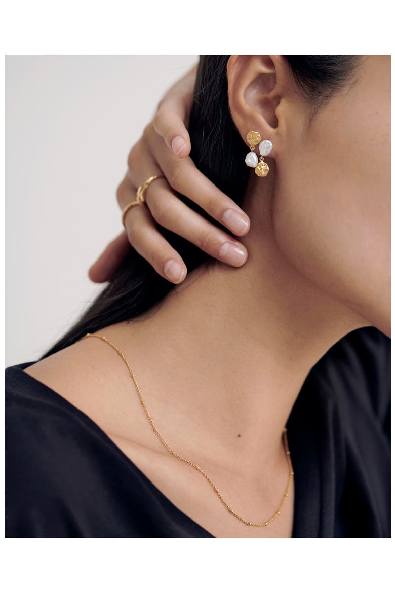 Mismatched Keshi Pearl Drop Earrings, Alternate, color, 18CT GOLD VERMEIL/SS