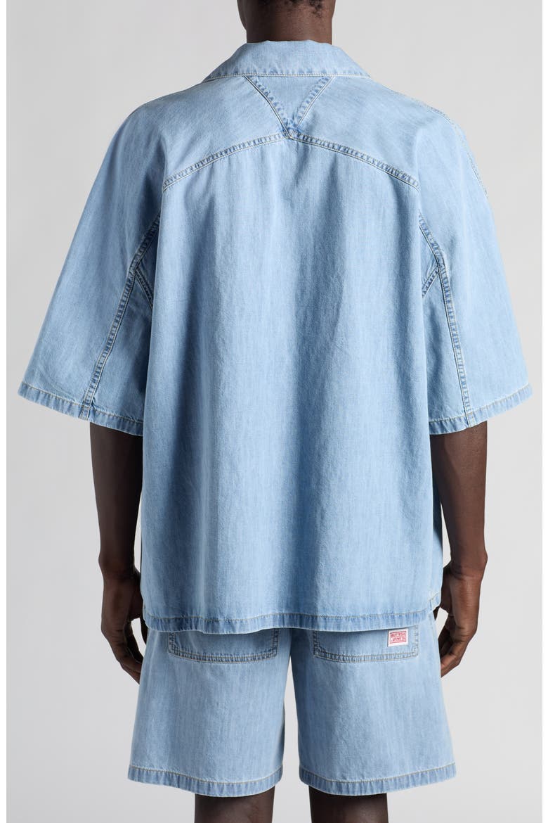 Bleached Denim Camp Shirt, Alternate, color, 4946 LIGHT BLEACH