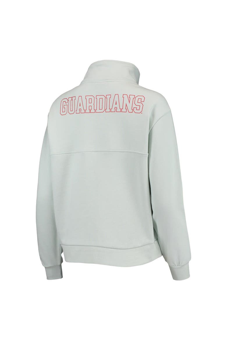 Women's The Wild Collective Light Blue Cleveland Guardians Two-Hit Quarter-Zip Pullover Top, Alternate, color, Mint