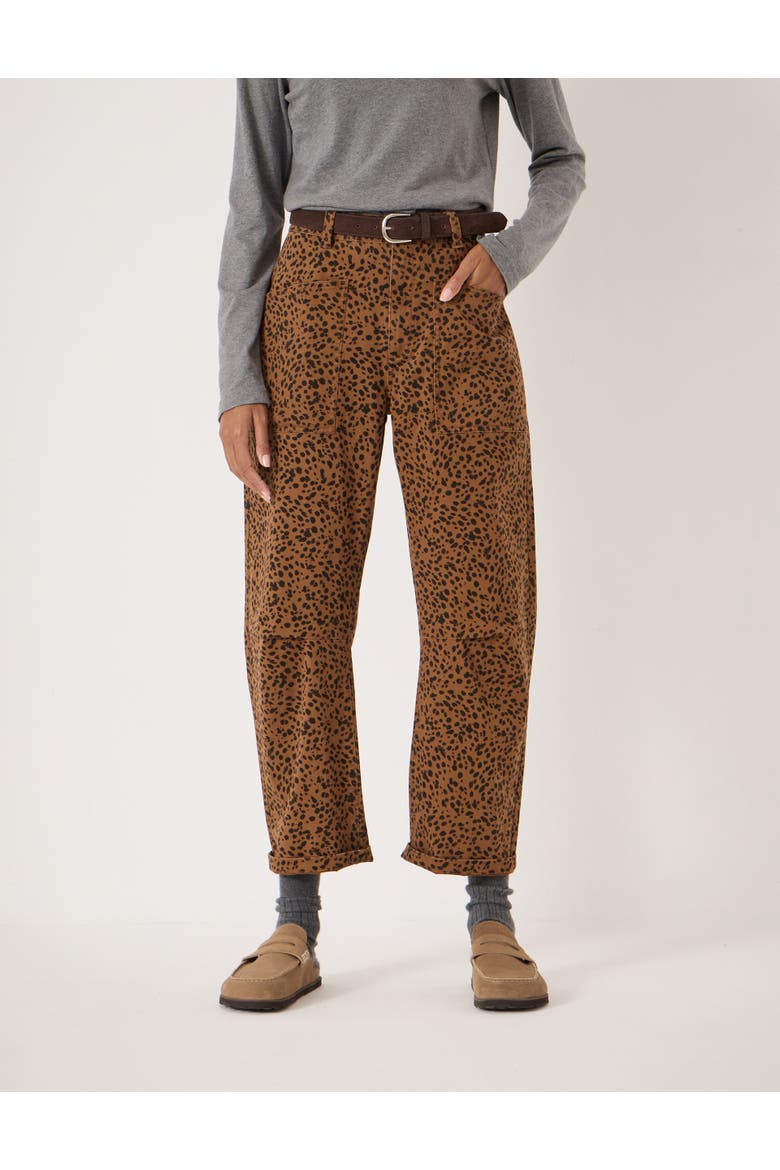 Cordi Barrel Leg Pants, Main, color, Spotty Animal Brown