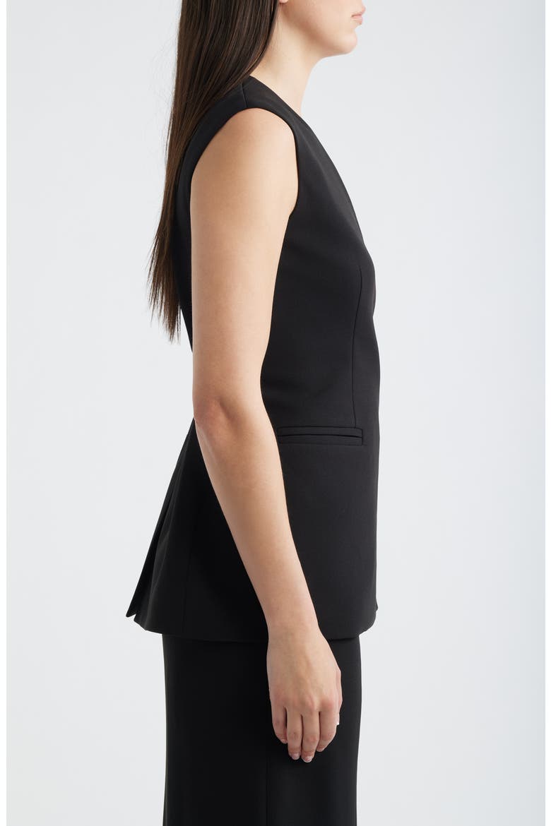 Longline Crepe Wrap Vest, Alternate, color, ANNE BLACK