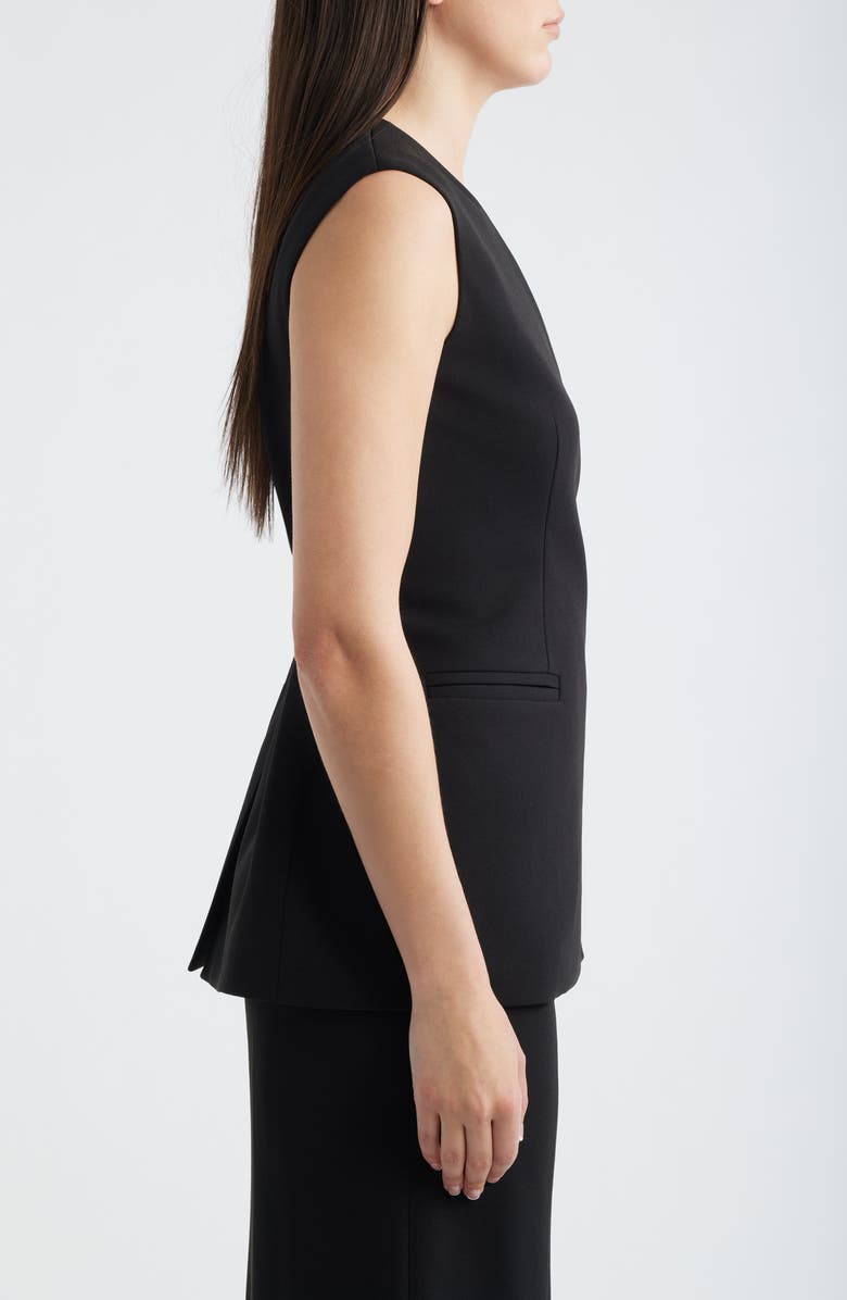 Anne Klein Longline Crepe Wrap Vest, Alternate, color, Anne Black