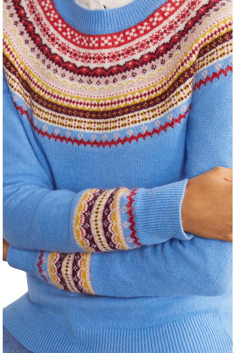 Aberdeen Fair Isle Crewneck Sweater, Alternate, color, LINSEED