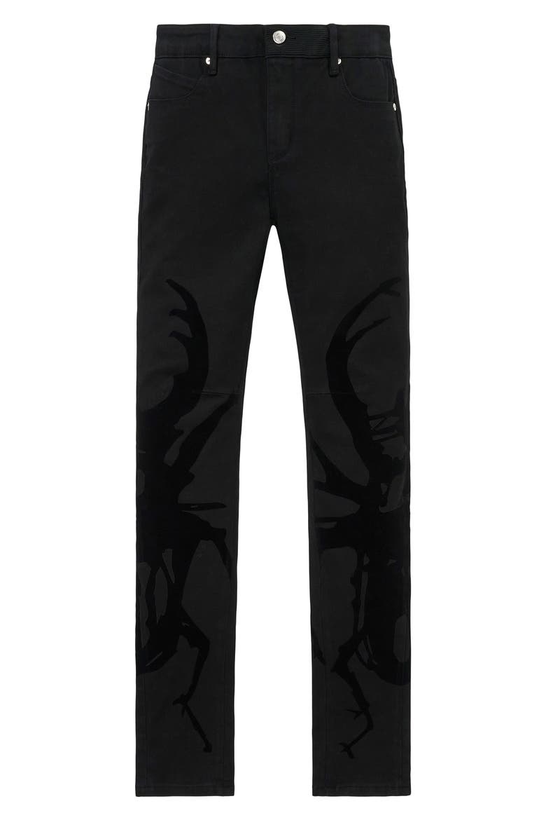 Bryant Graphic Skinny Jeans, Main, color, BLACK BEETLE