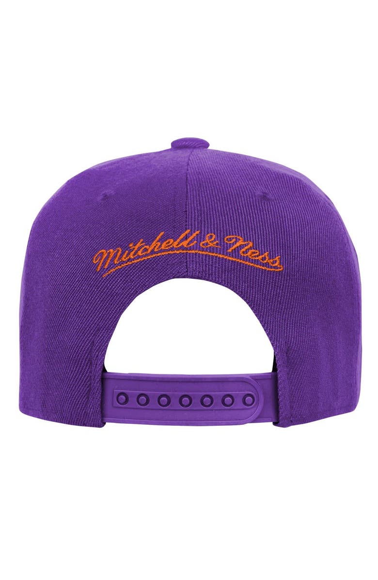 Mitchell & Ness Youth Mitchell & Ness White/Purple Clemson Tigers Retro Sport Color Block Script Snapback Hat, Alternate, color, White