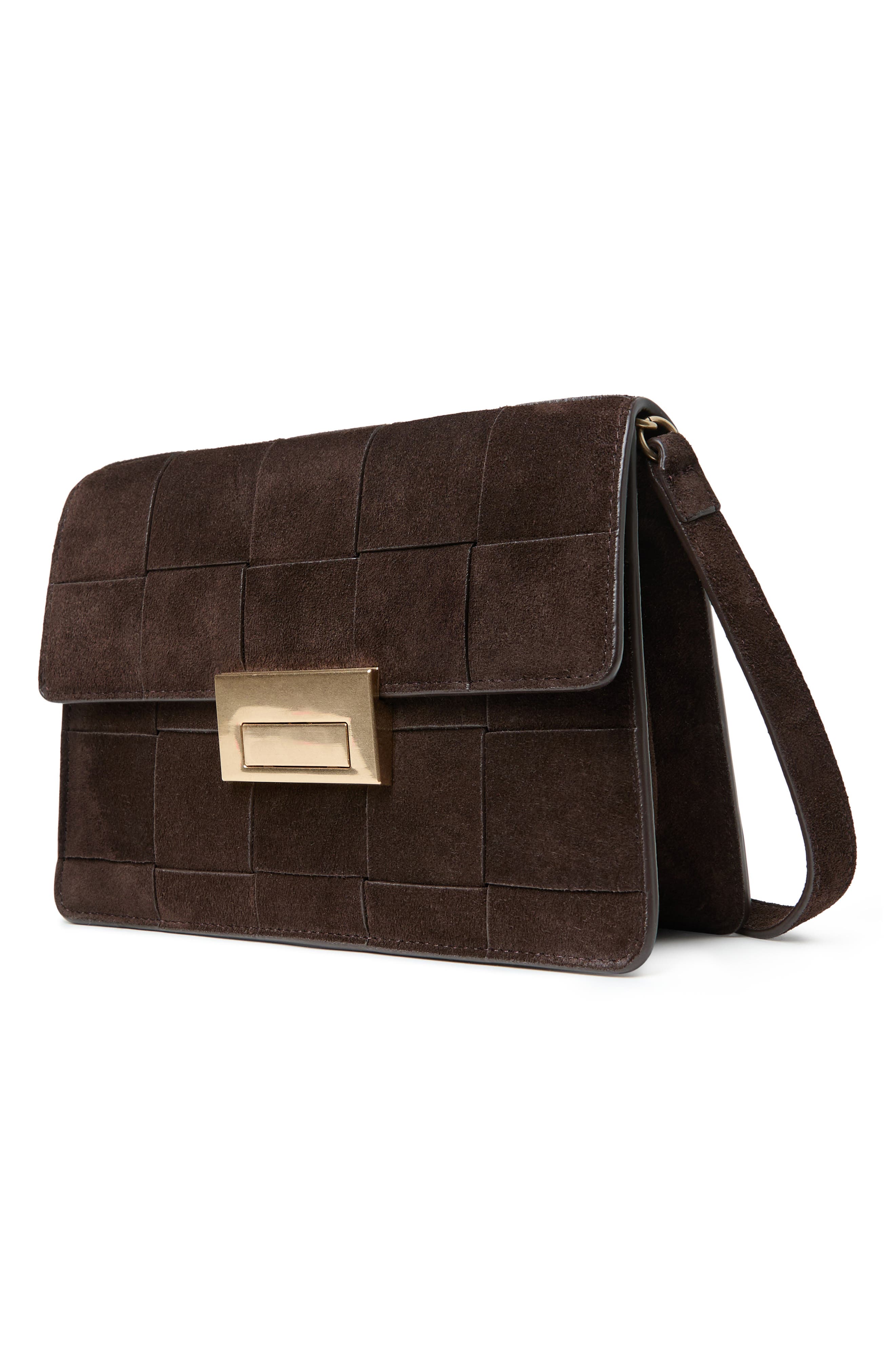 Loeffler Randall Delphine Woven Suede Shoulder Bag, Alternate, color, 