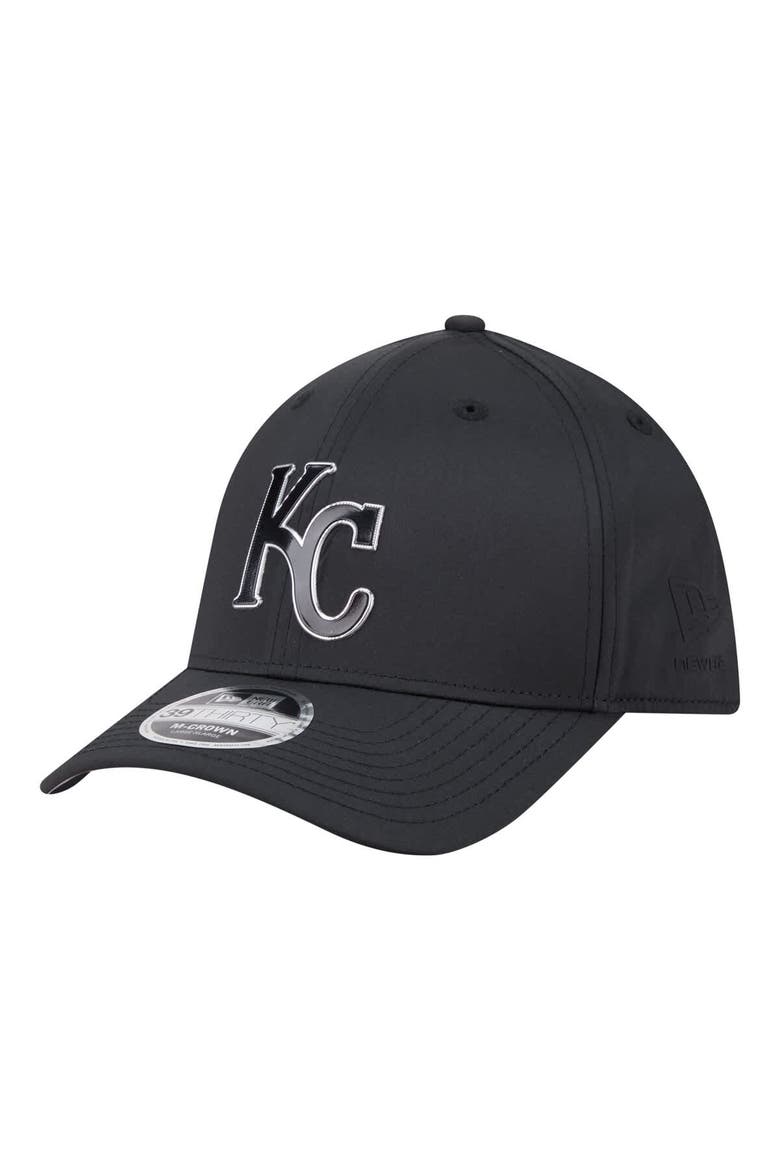 Men's New Era  Black Kansas City Royals Metallic 39THIRTY M-Crown Flex Hat, Main, color, Black