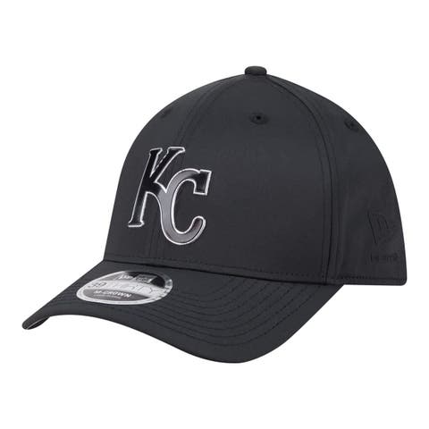 Men's New Era  Black Kansas City Royals Metallic 39THIRTY M-Crown Flex Hat