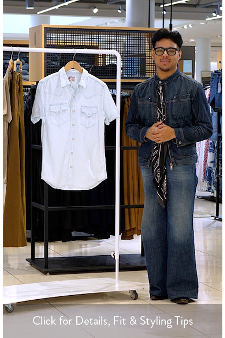 Short Sleeve Denim Snap-Up Shirt video