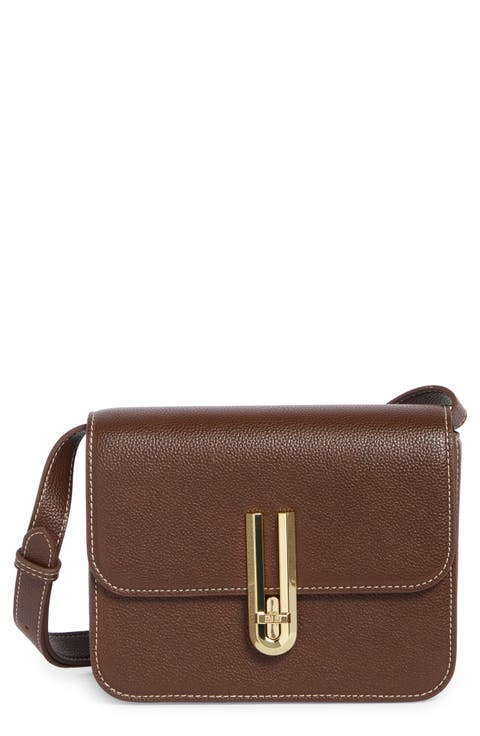 Evania Lock Pebbled Faux Leather Shoulder Bag