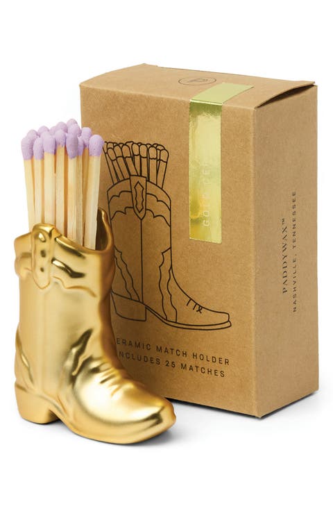 Gold Boot Match Holder
