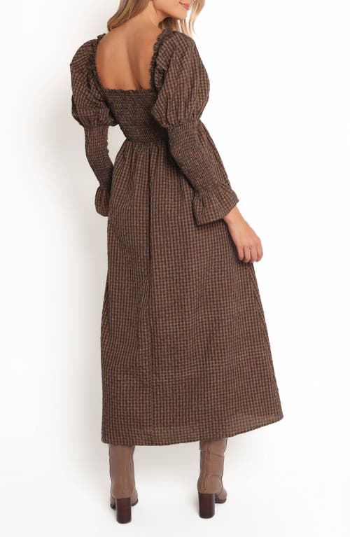 Petal And Pup Petal & Pup Cyrena Long Sleeve Fit & Flare Maxi Dress In Brown