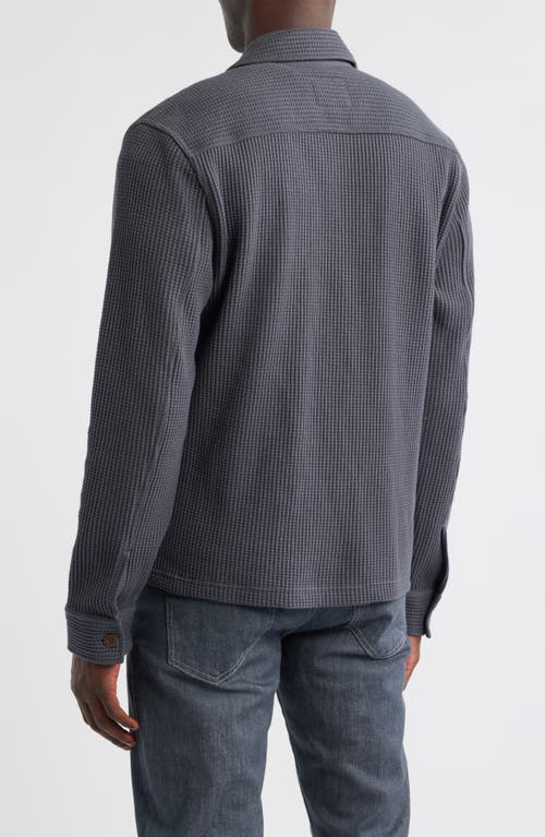 Rails Wells Waffle Knit Shirt Jacket In Gray