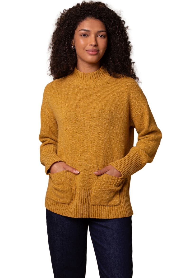 Flecked Patch Pocket Sweater, Main, color, Saffron