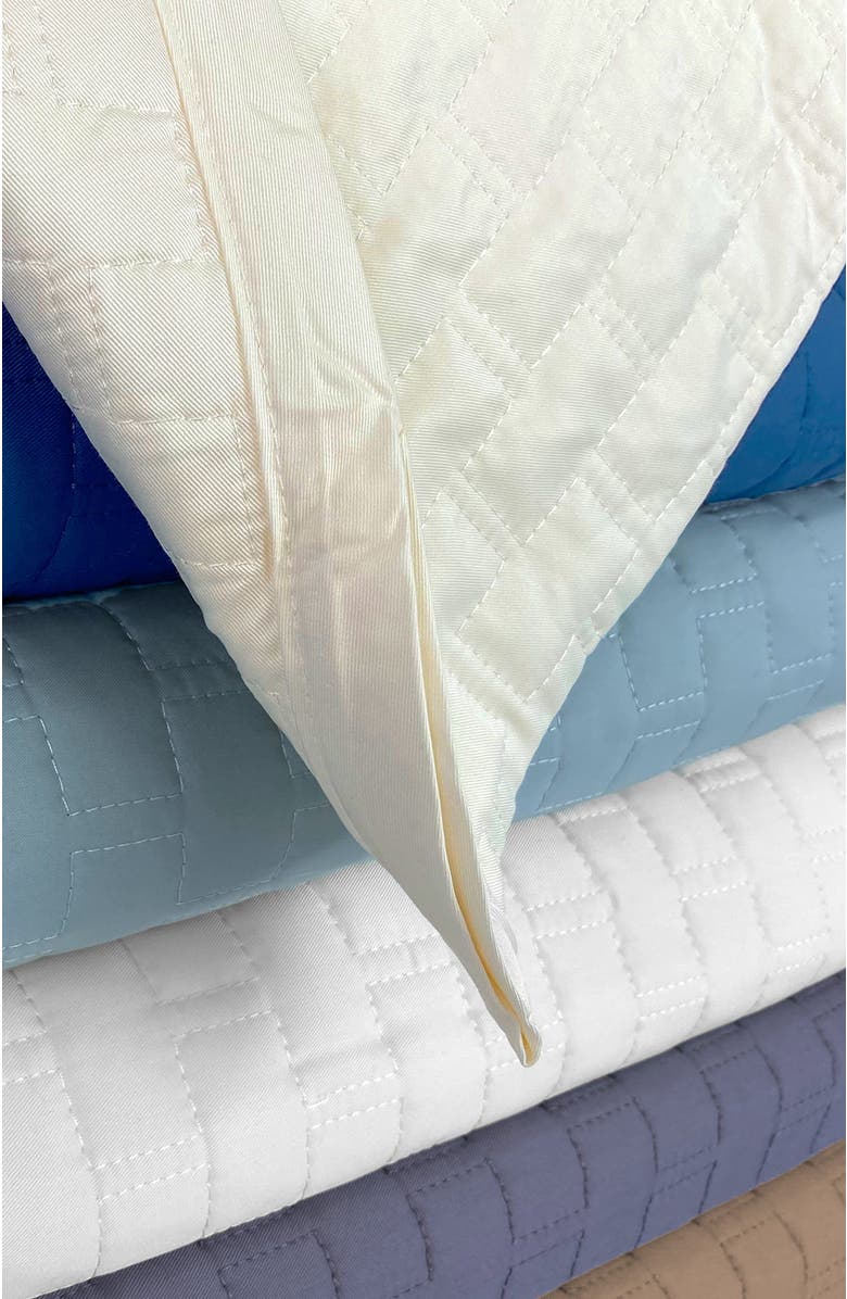 BedVoyage Luxury 100% Viscose Cooling Quilted Brick Coverlet, Alternate, color, Stone