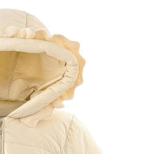 Mimi Tutu Ruffle-hood Coat With Matching Scarf In Neutral