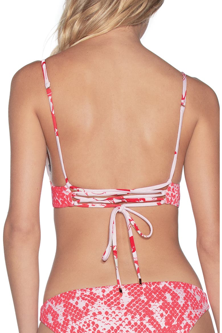 Romantic Parade Longline Reversible Bikini Top, Alternate, color, TAFFY PINK FLORAL
