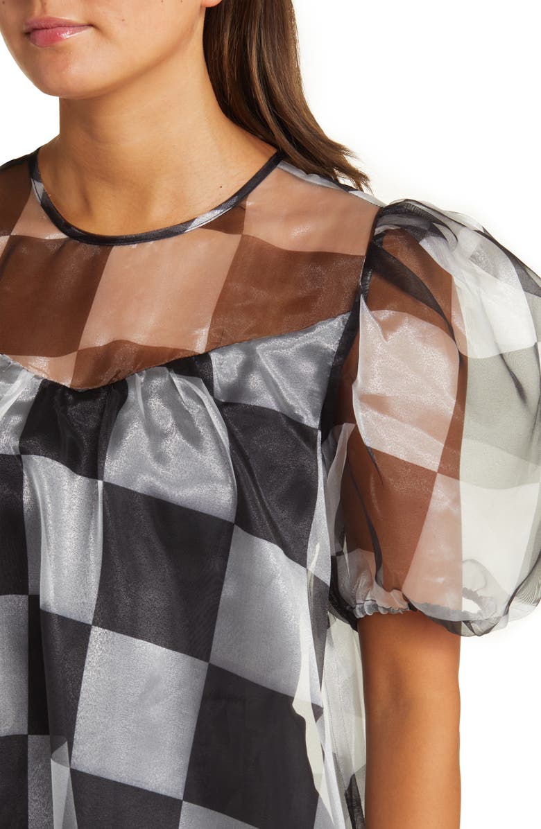 Dressed in Lala Star Energy Plaid Organza Dress, Alternate, color,