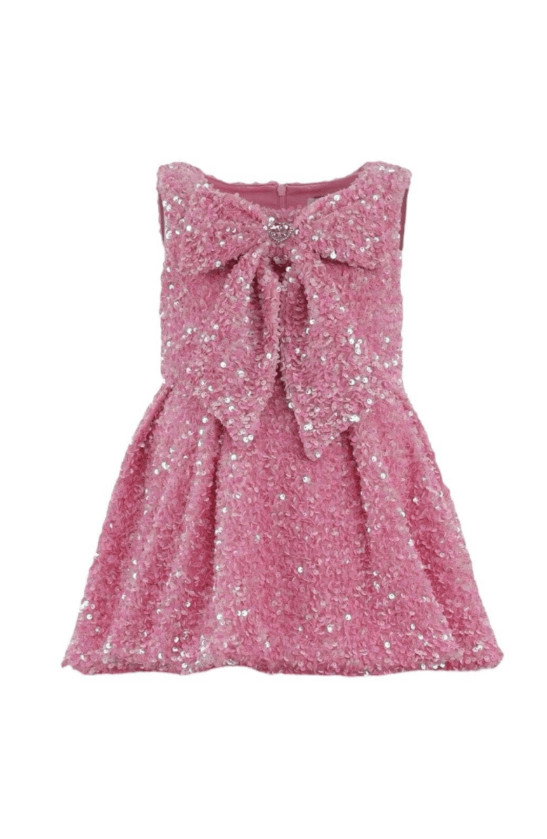 Lola + The Boys Pretty in Pink Bow Dress, Main, color, 