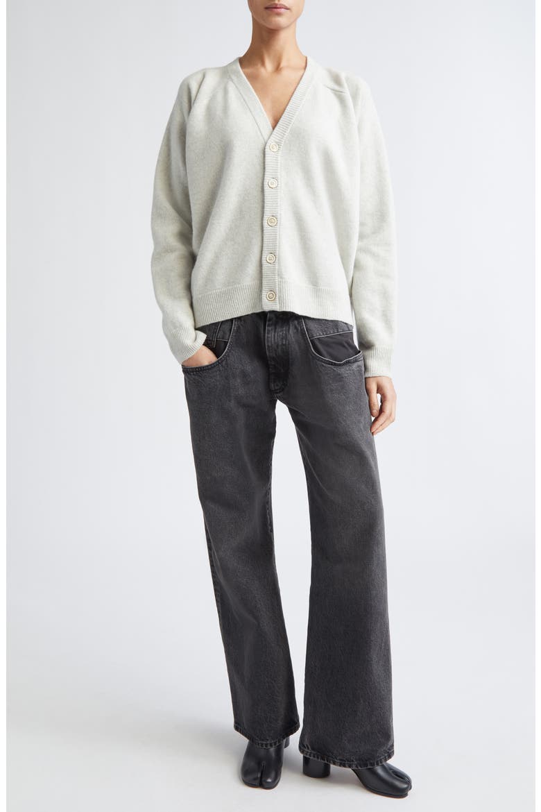Wool V-Neck Cardigan, Alternate, color, LIGHT GREY