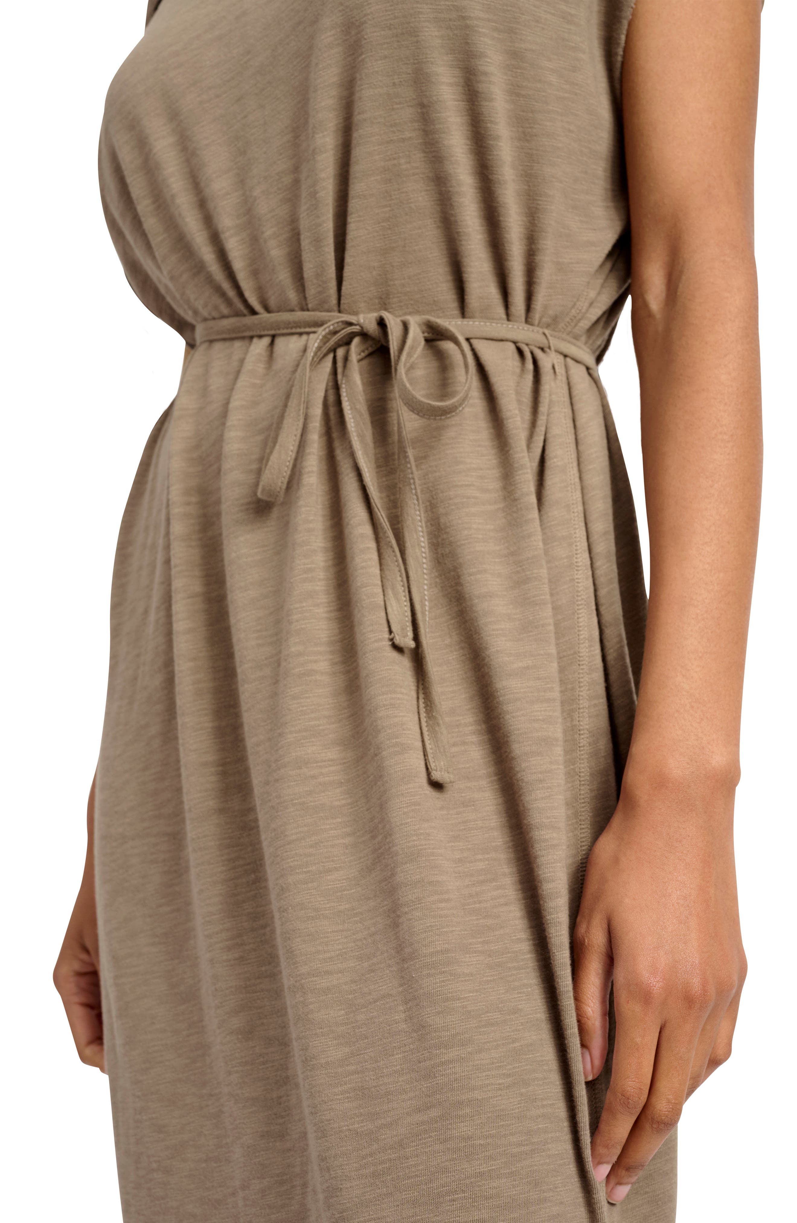 Splendid Vero Tie Waist Cotton Blend Midi Dress (Women) | Nordstromrack