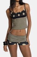 JADED LONDON Polka Dot & Stripe Crop Top