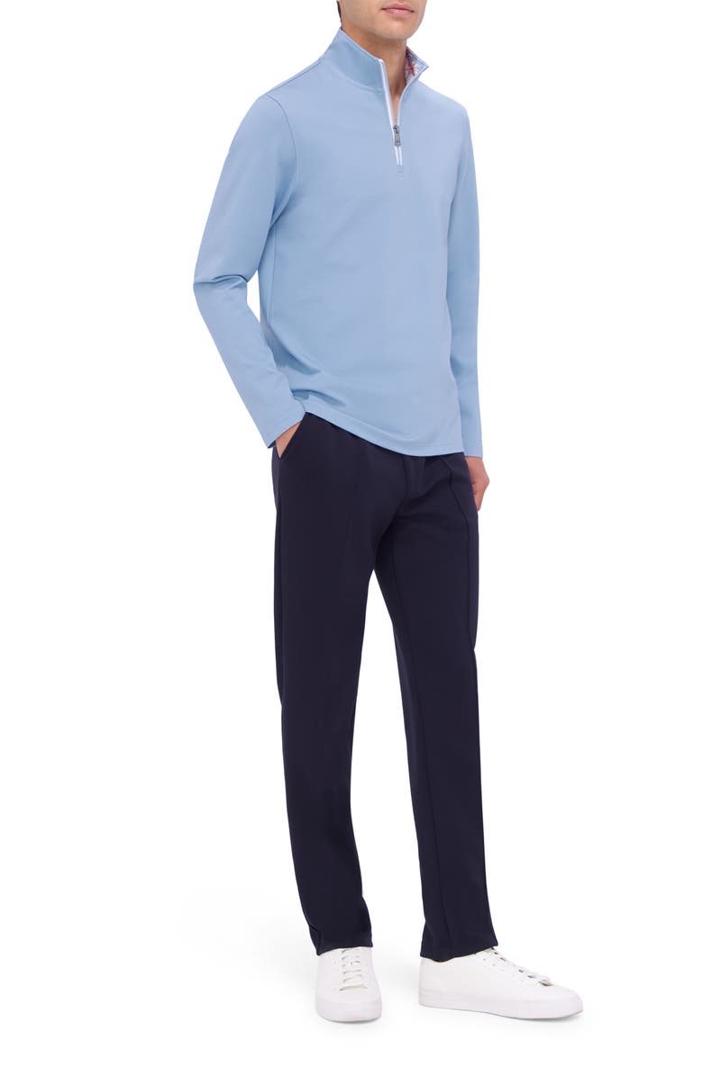 Bugatchi Quarter Zip Performance Pullover, Alternate, color, Air Blue